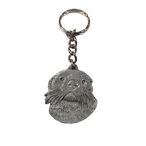 Sea Otter Monterey Bay Aquarium 1988 Pewter Keychain